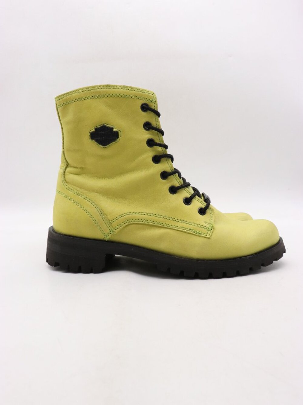 Harley Davidson Walsen 5" Women's 9.5 M Green Yellow Leather Motorcycle Boots